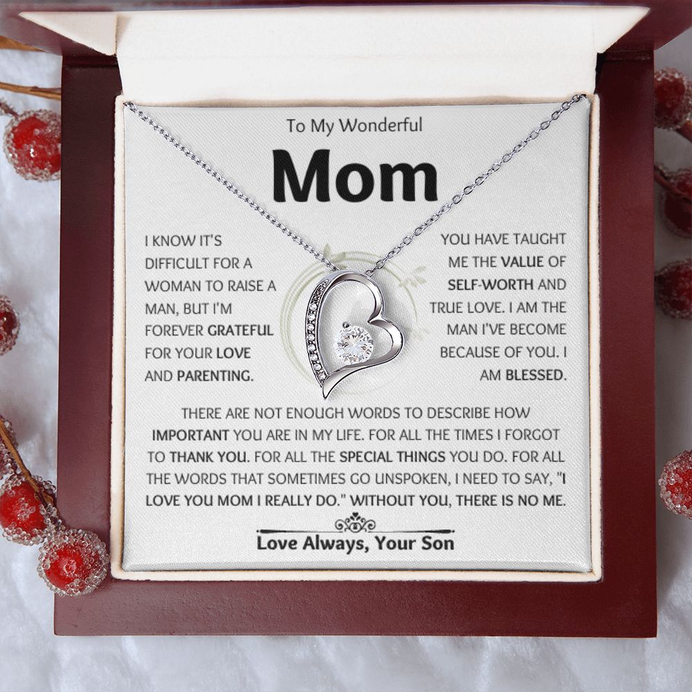 To My Wonderful Mom |  Forever Love Necklace | For All The Special Things You Do