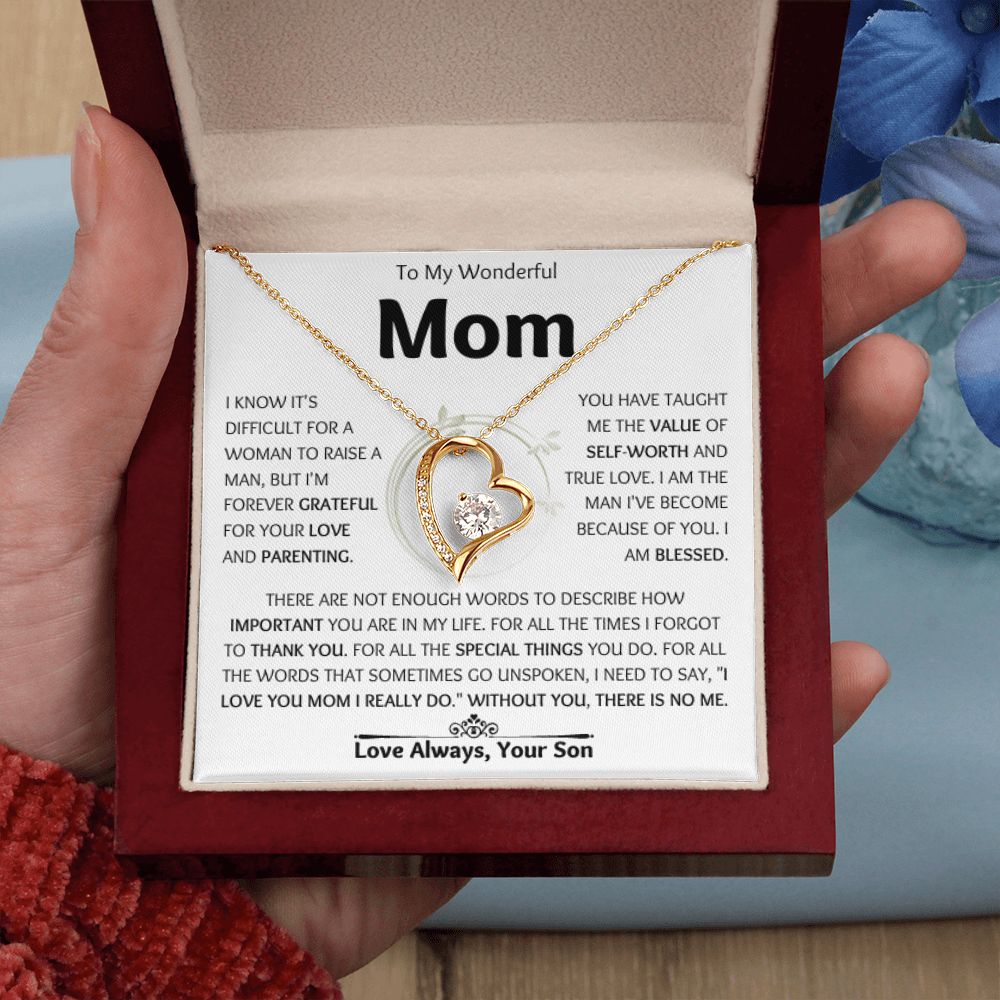 To My Wonderful Mom |  Forever Love Necklace | For All The Special Things You Do