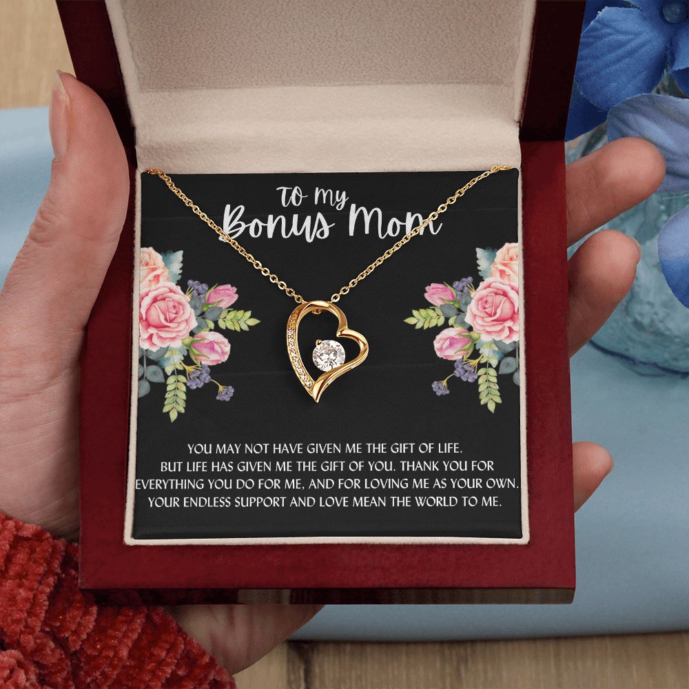 To My Bonus Mom | Thank You For Everything |  Forever Love Necklace Gift For Mom