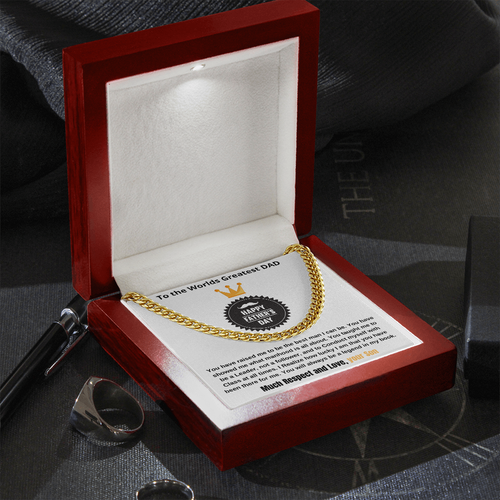 WORLDS GREATEST DAD | HAPPY FATHERS DAY | Cuban Link Chain Necklace