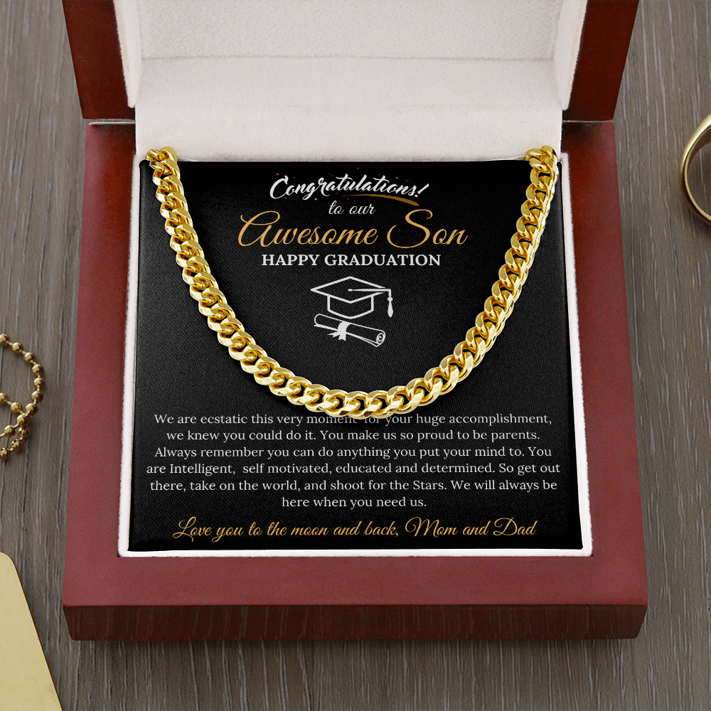 Happy Graduation To Our Son | Cuban Link Chain Necklace