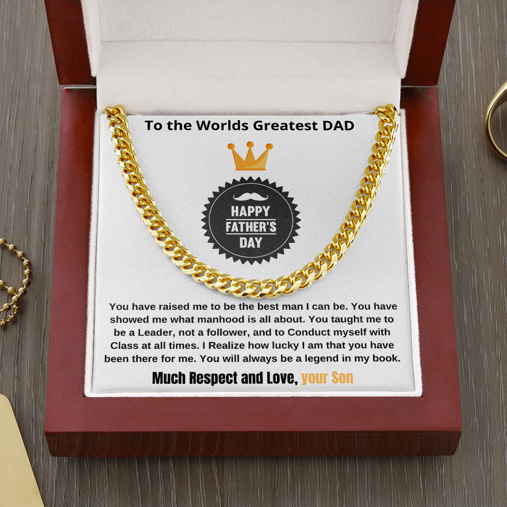 WORLDS GREATEST DAD | HAPPY FATHERS DAY | Cuban Link Chain Necklace