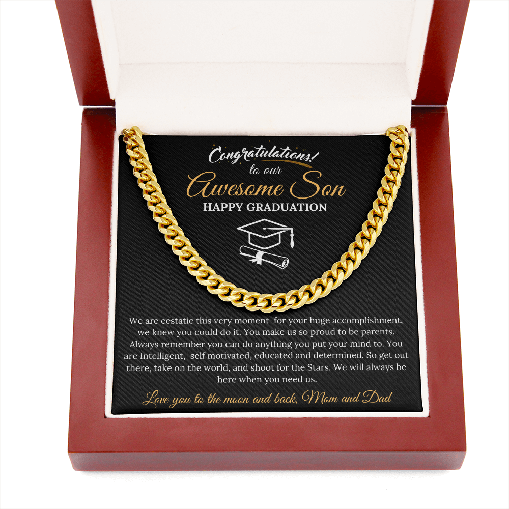 Happy Graduation To Our Son | Cuban Link Chain Necklace