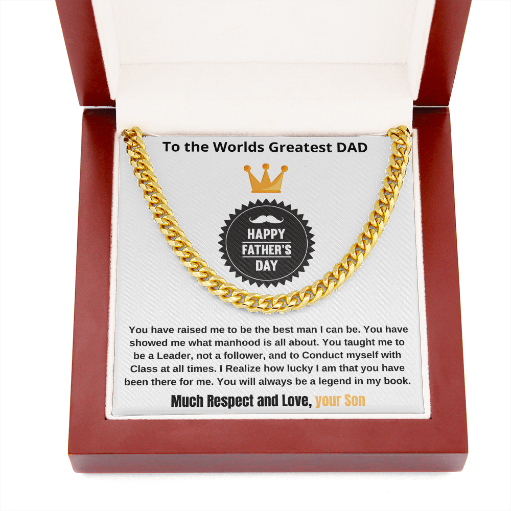 WORLDS GREATEST DAD | HAPPY FATHERS DAY | Cuban Link Chain Necklace