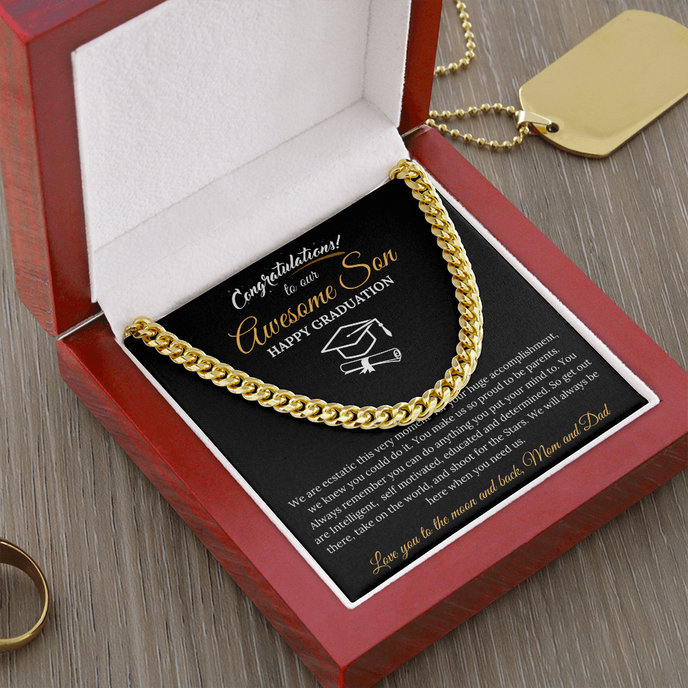 Happy Graduation To Our Son | Cuban Link Chain Necklace