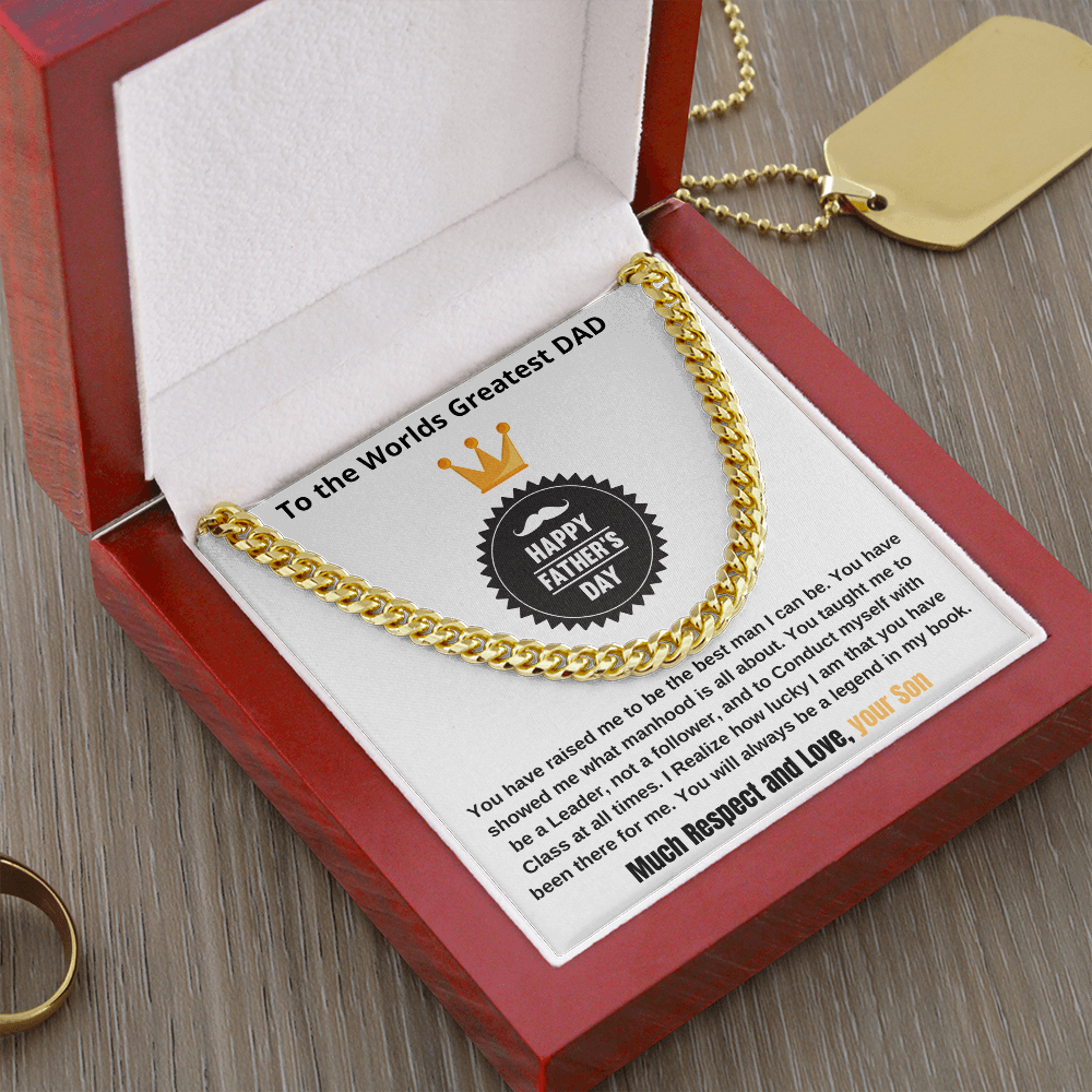 WORLDS GREATEST DAD | HAPPY FATHERS DAY | Cuban Link Chain Necklace