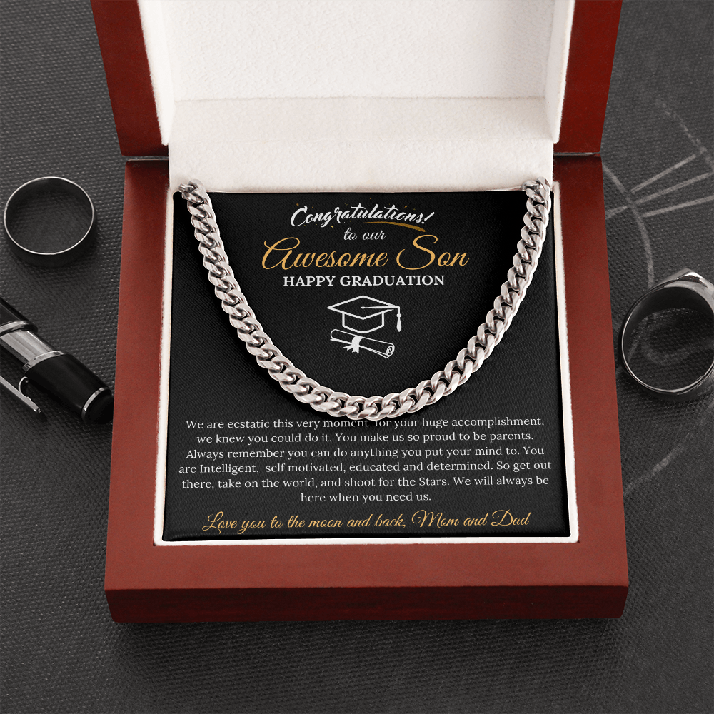 Happy Graduation To Our Son | Cuban Link Chain Necklace