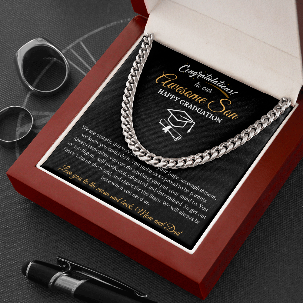 Happy Graduation To Our Son | Cuban Link Chain Necklace