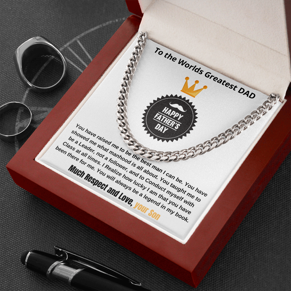 WORLDS GREATEST DAD | HAPPY FATHERS DAY | Cuban Link Chain Necklace