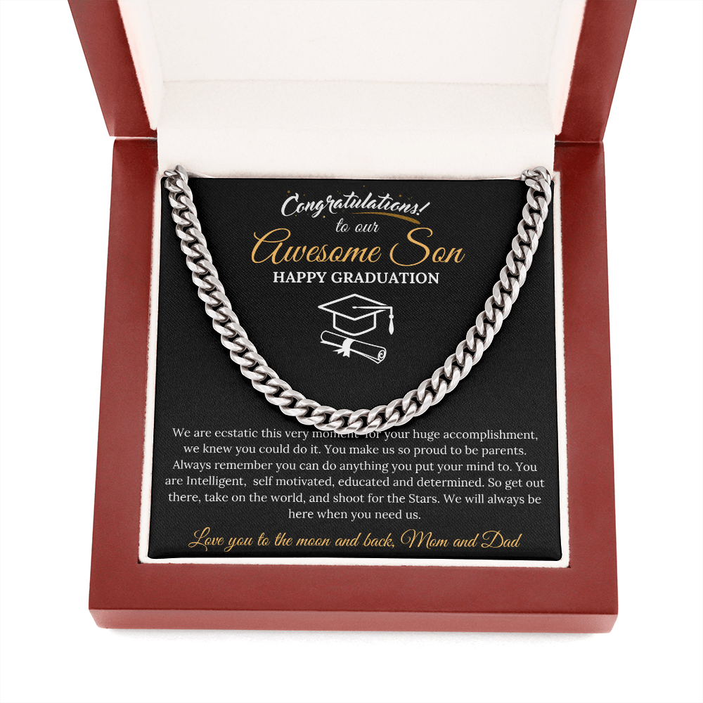 Happy Graduation To Our Son | Cuban Link Chain Necklace