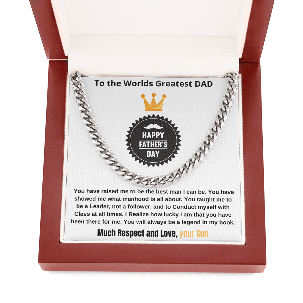 WORLDS GREATEST DAD | HAPPY FATHERS DAY | Cuban Link Chain Necklace