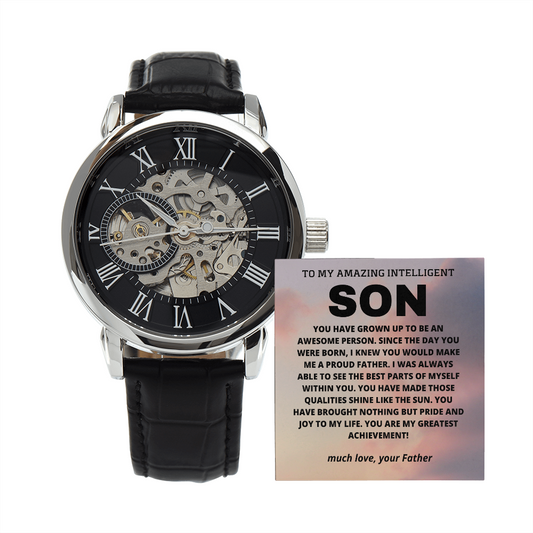 TO MY AMAZING SON | Men's Openwork Watch