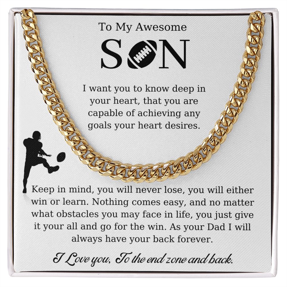 To My Awesome Son | Cuban Link Chain | Necklace For Son