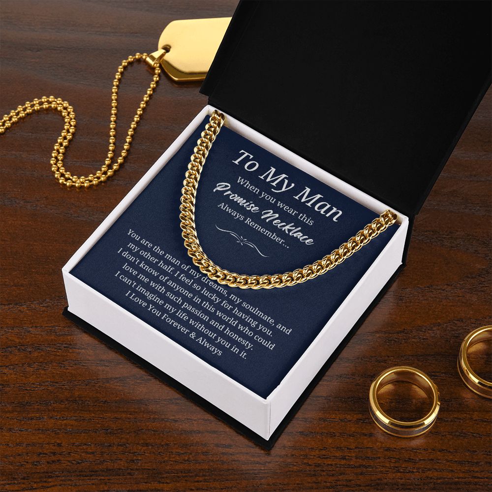 To My Man |  Cuban Link Chain | Necklace For Husband