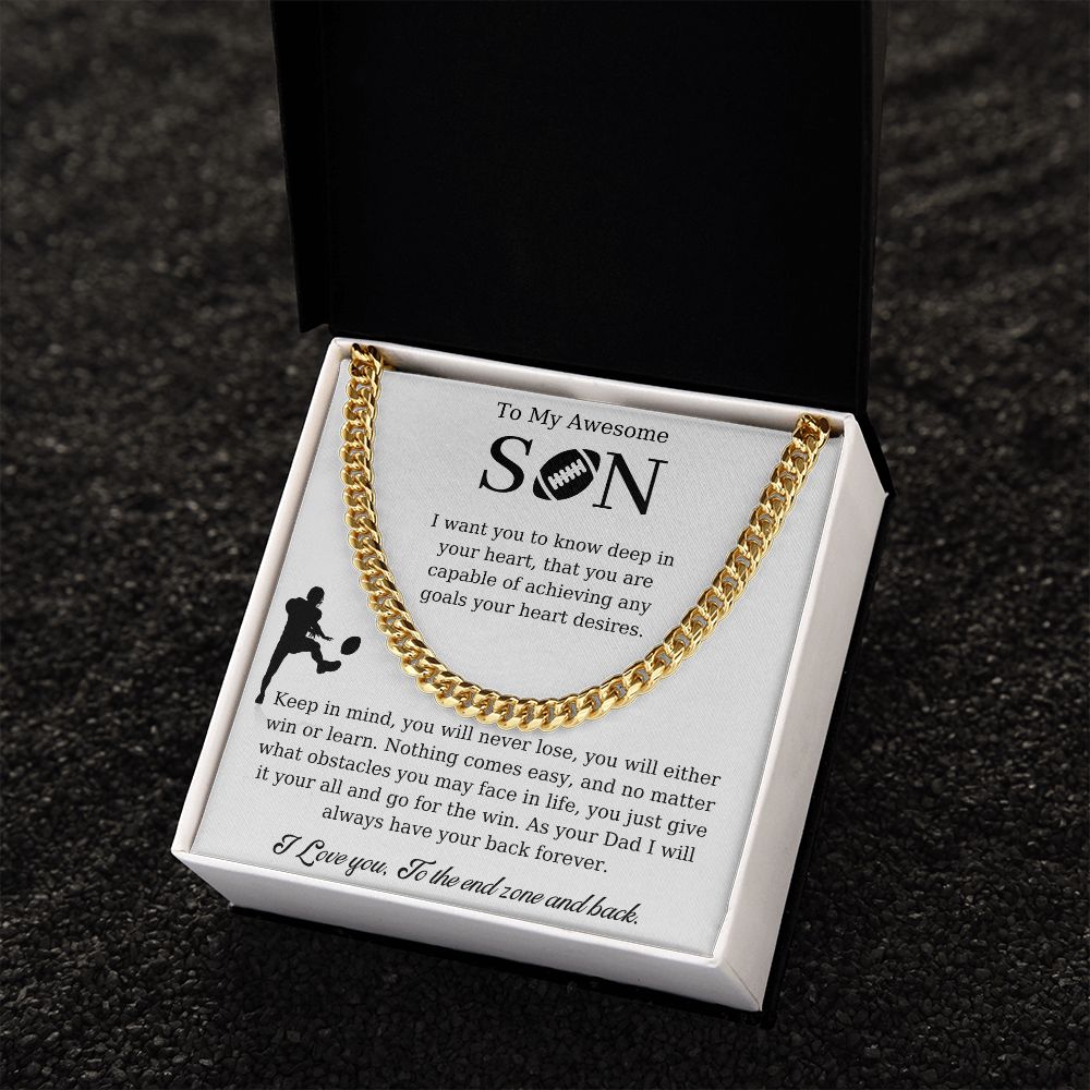 To My Awesome Son | Cuban Link Chain | Necklace For Son