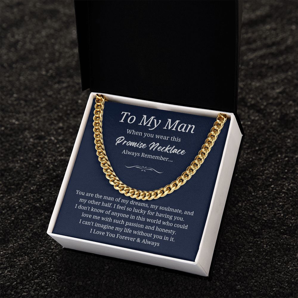 To My Man |  Cuban Link Chain | Necklace For Husband