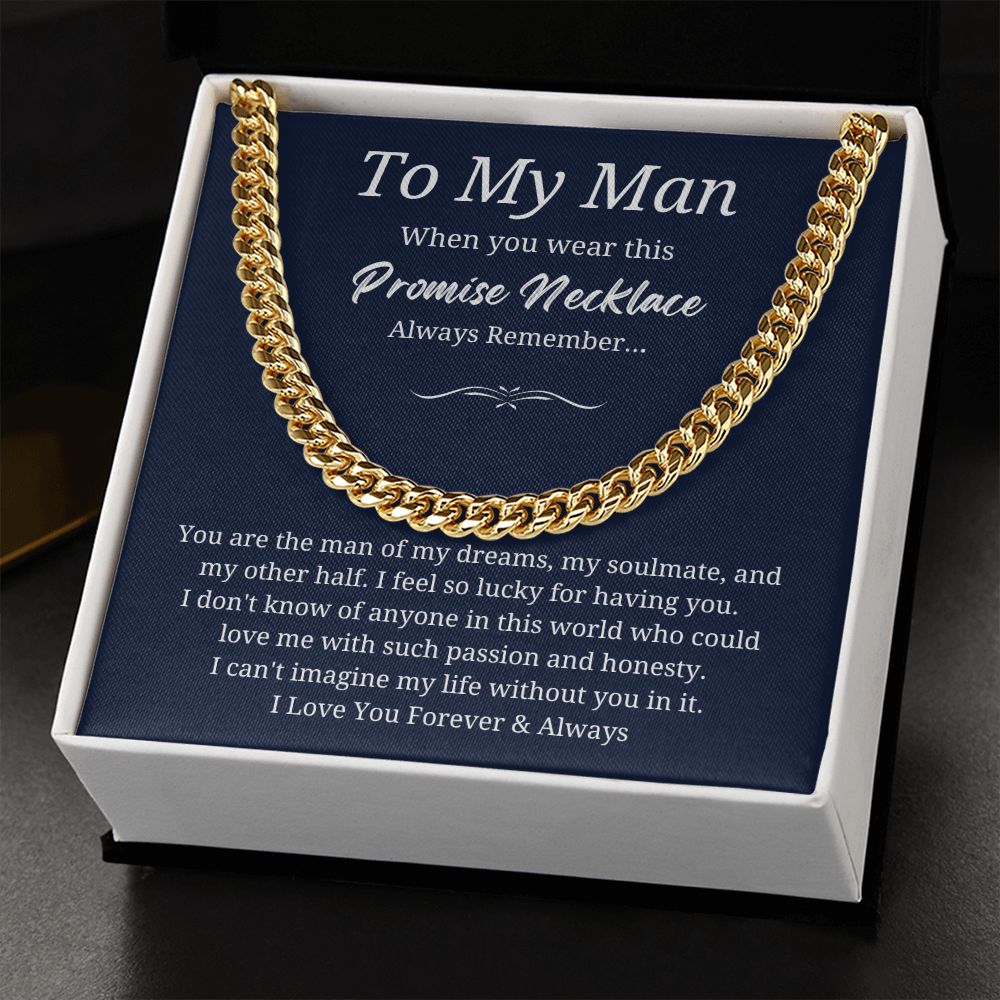 To My Man |  Cuban Link Chain | Necklace For Husband