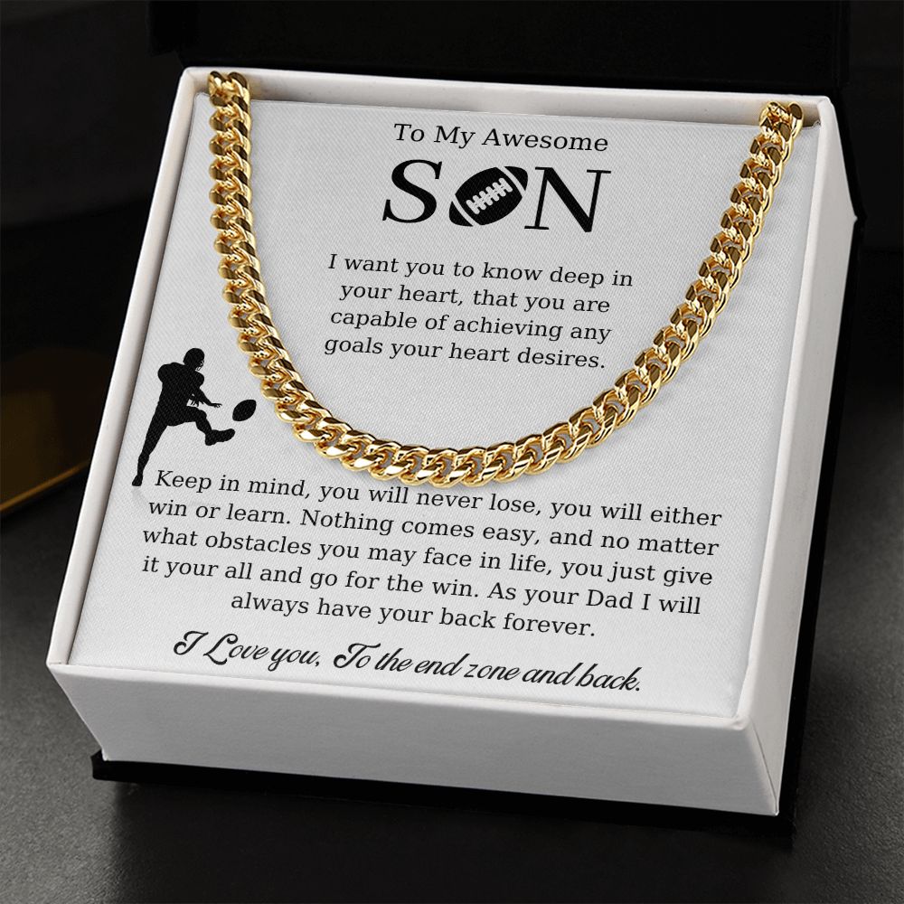 To My Awesome Son | Cuban Link Chain | Necklace For Son