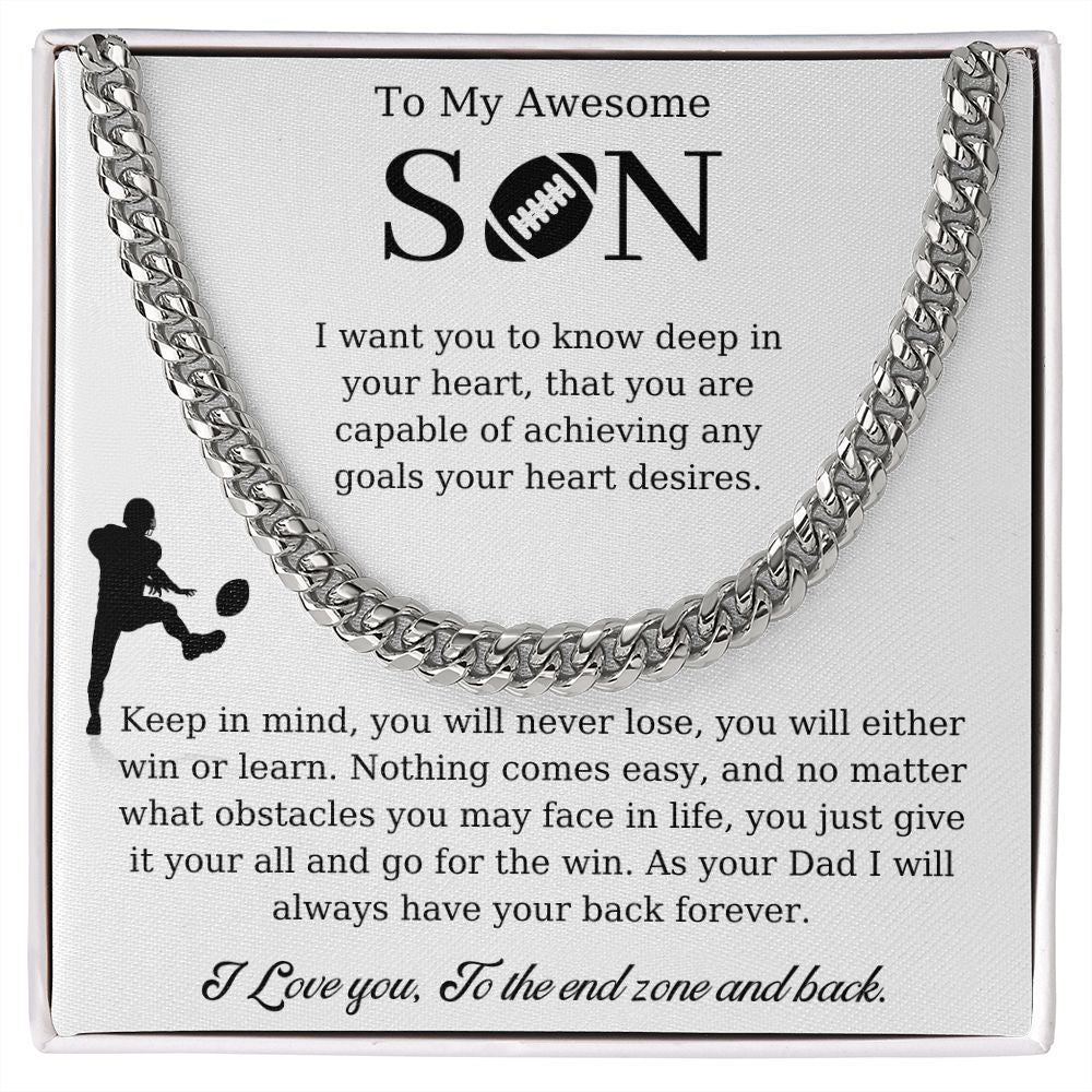 To My Awesome Son | Cuban Link Chain | Necklace For Son
