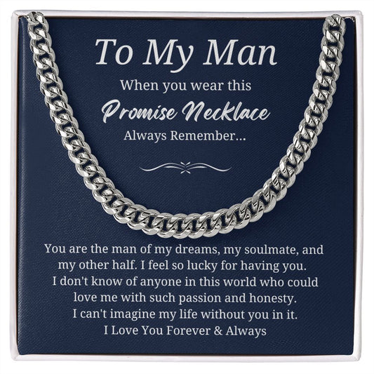 To My Man |  Cuban Link Chain | Necklace For Husband