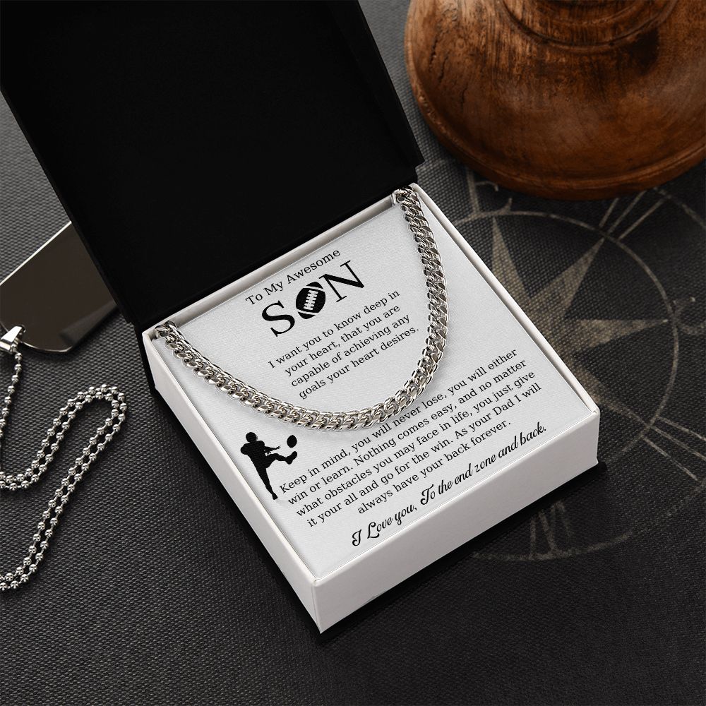 To My Awesome Son | Cuban Link Chain | Necklace For Son
