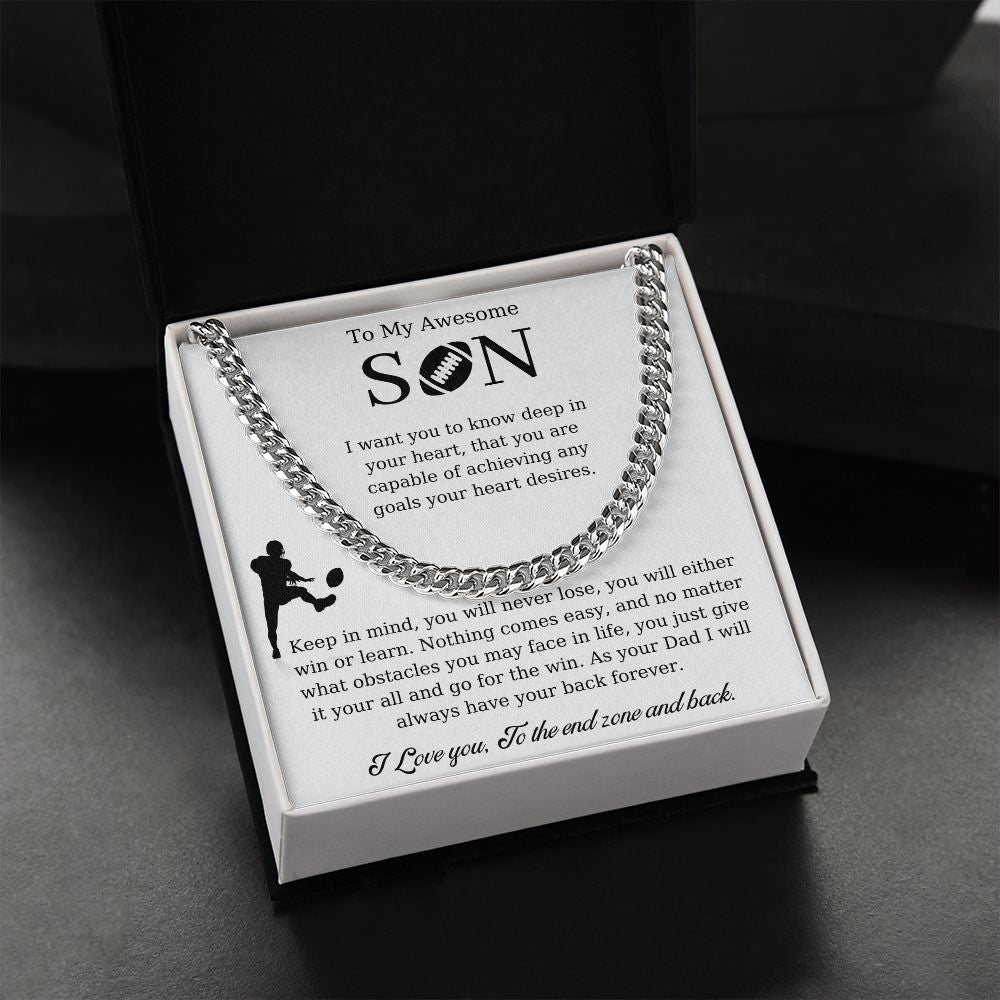 To My Awesome Son | Cuban Link Chain | Necklace For Son