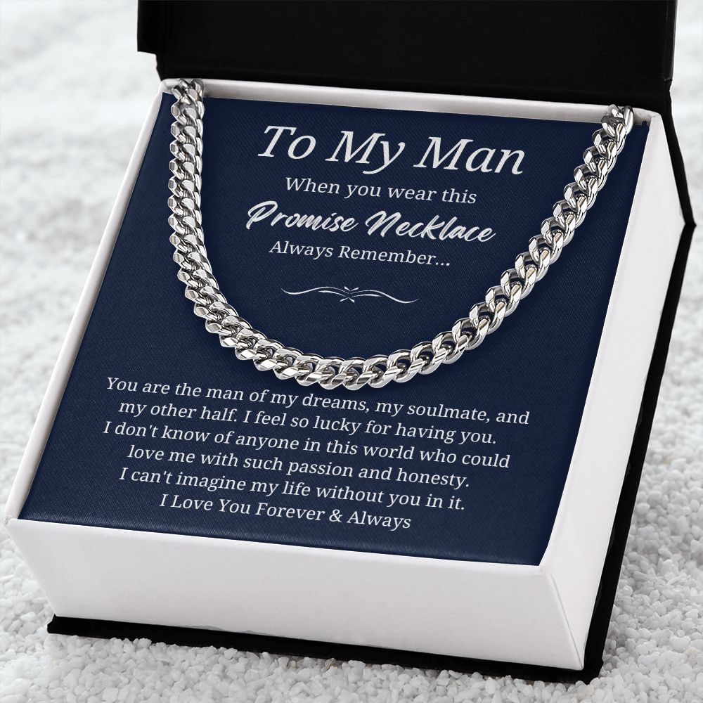 To My Man |  Cuban Link Chain | Necklace For Husband