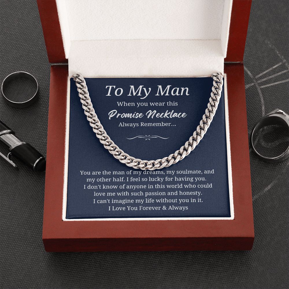 To My Man |  Cuban Link Chain | Necklace For Husband