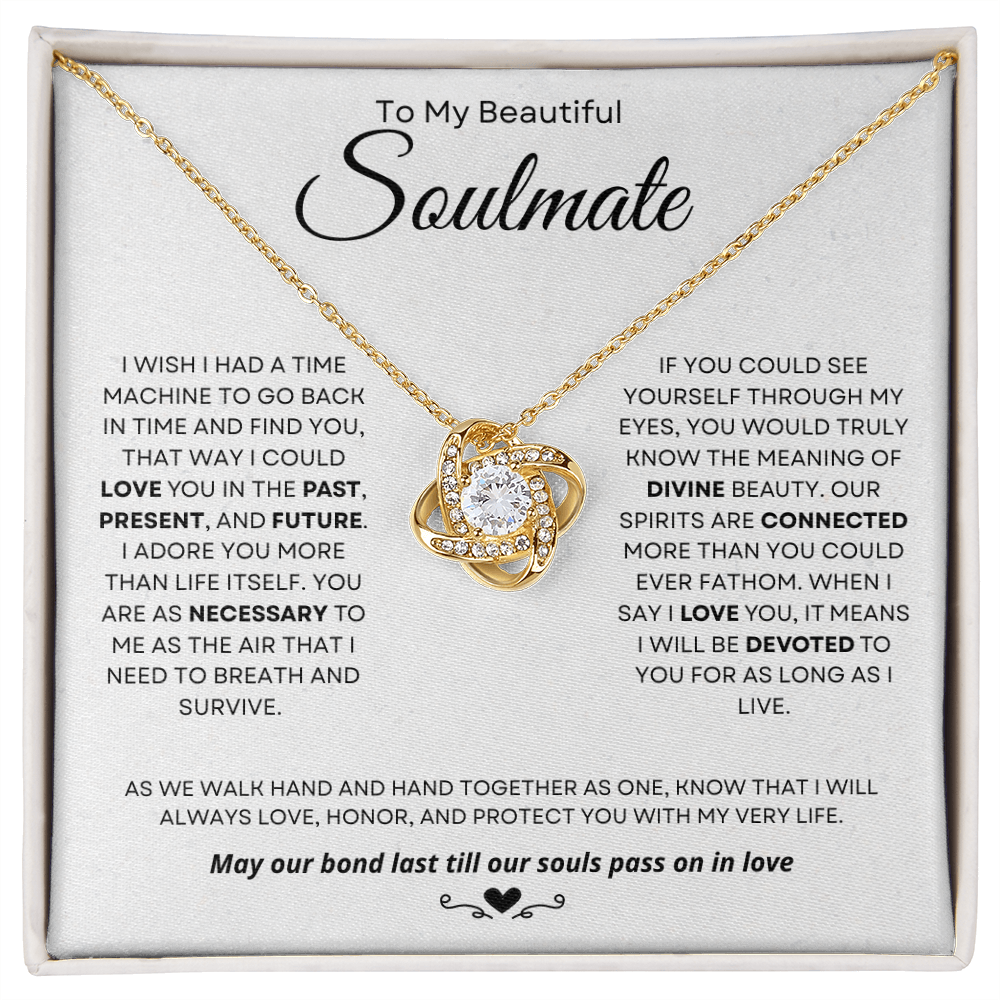 TO MY SOULMATE |  Love Knot Necklace | Necklace For That Special one