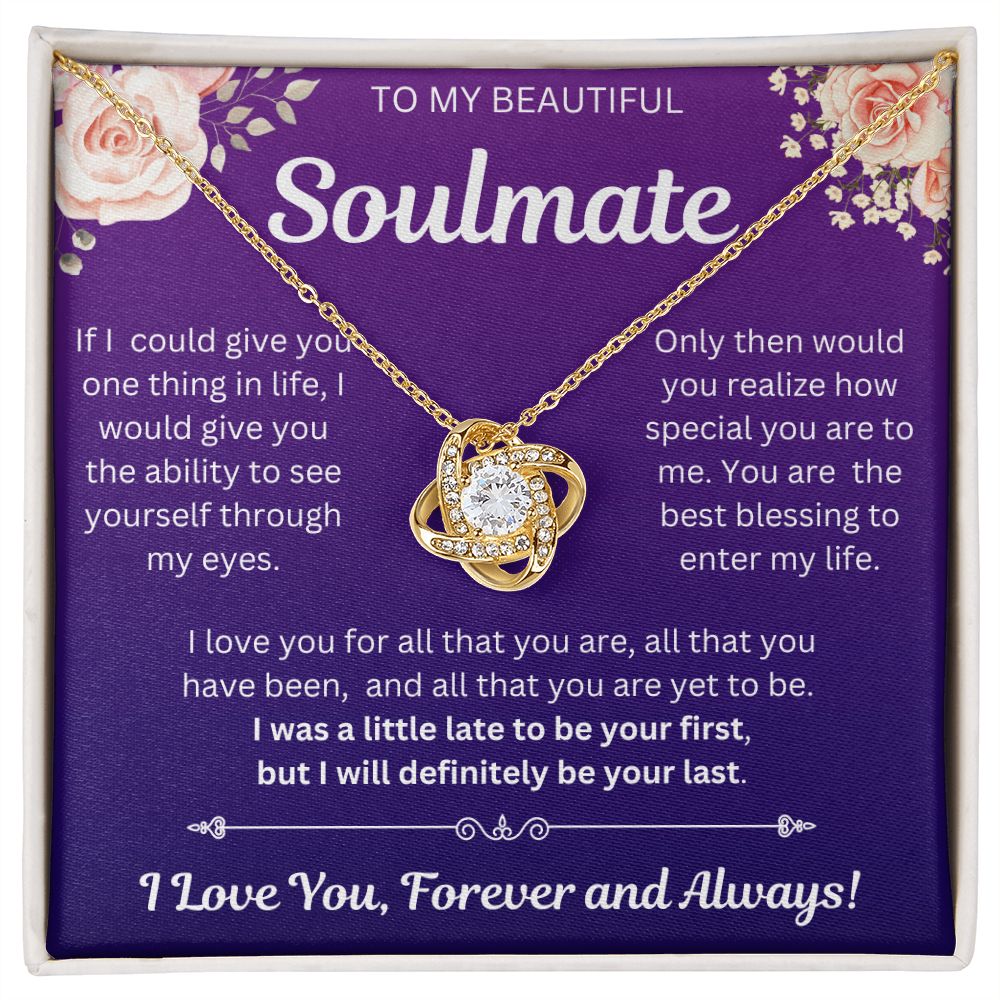 To My Beautiful Soulmate | Love Knot Necklace | Necklace For Soulmate