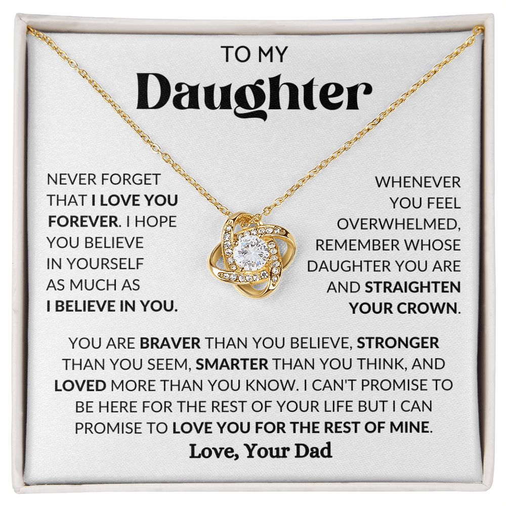 To My Daughter | Love Knot Necklace | Necklace For Daughter