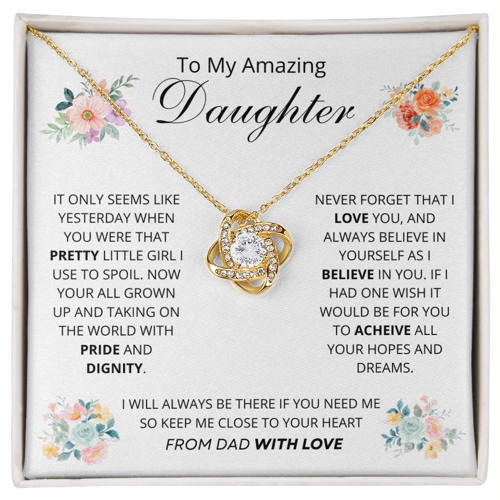 To My Amazing Daughter | Love Knot Necklace | Necklace For Daughter