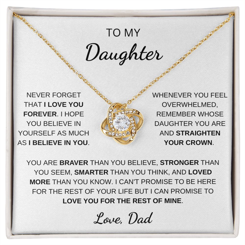 To My Daughter | Love Knot Necklace | Necklace For Daughter