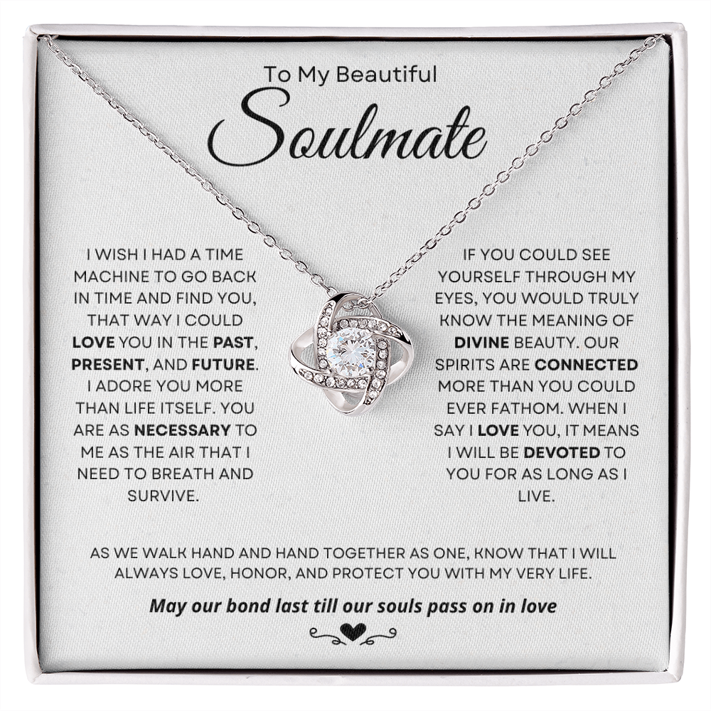 TO MY SOULMATE |  Love Knot Necklace | Necklace For That Special one