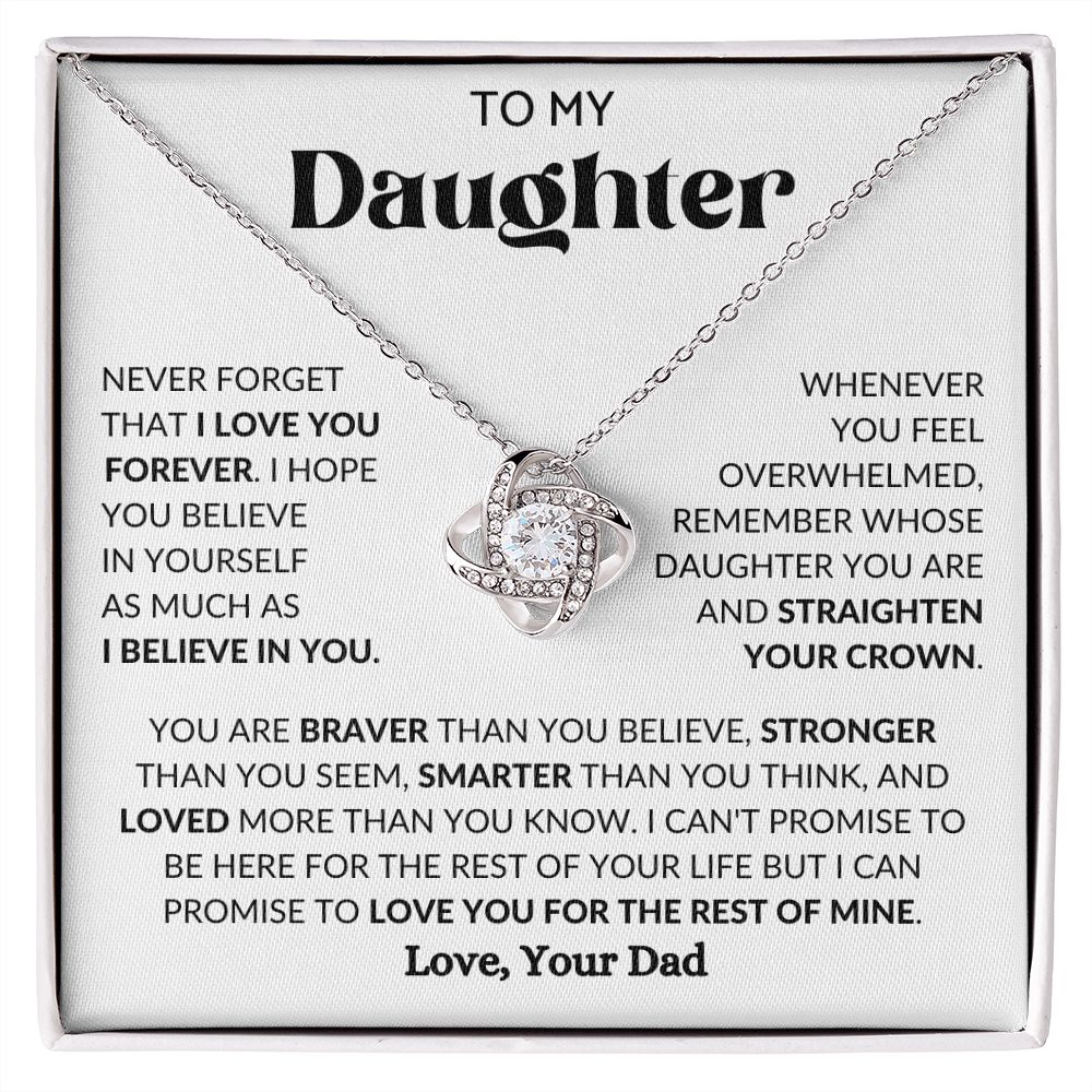 To My Daughter | Love Knot Necklace | Necklace For Daughter
