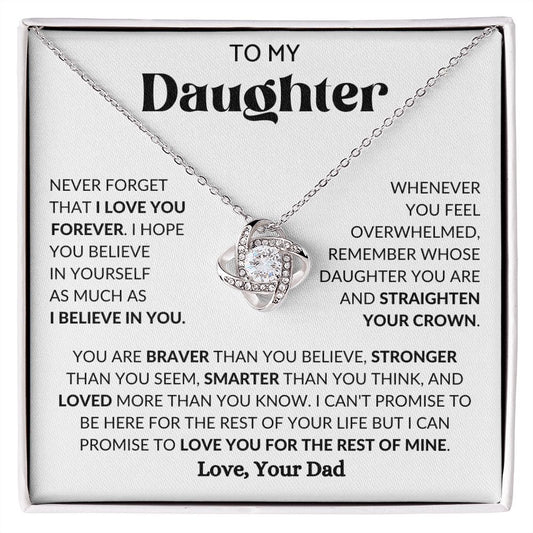 To My Daughter | Love Knot Necklace | Necklace For Daughter