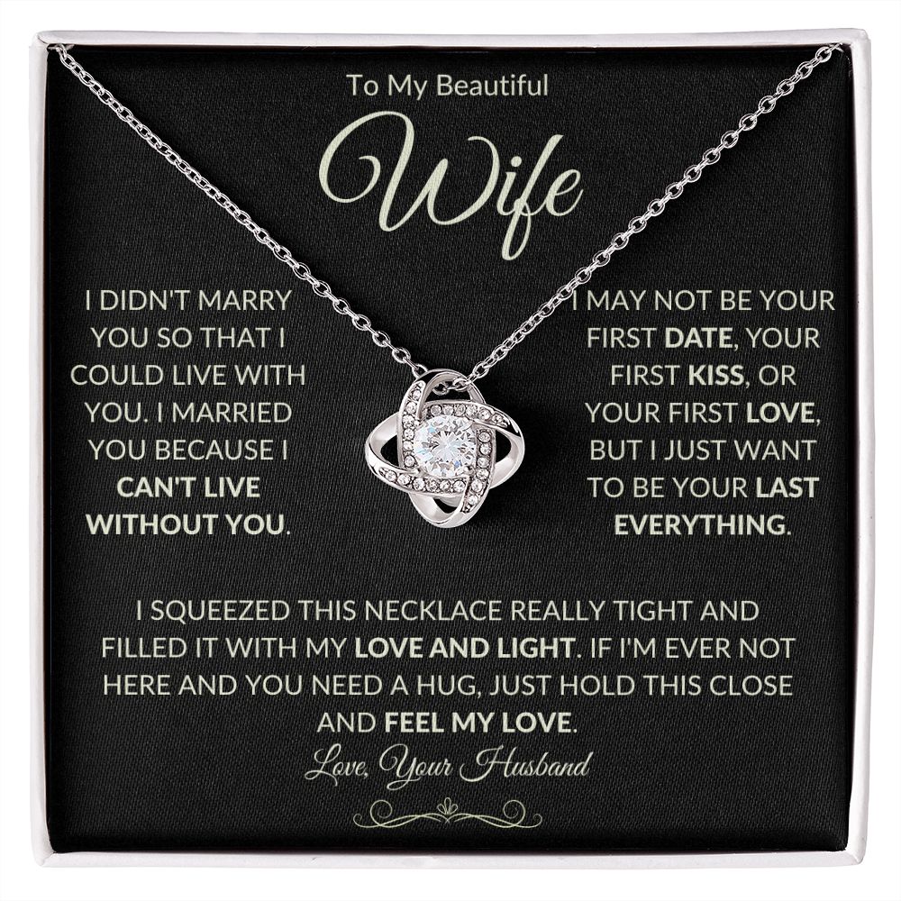 To My Beautiful Wife |  Love Knot Necklace | Necklace For Wife