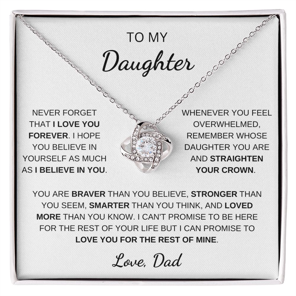 To My Daughter | Love Knot Necklace | Necklace For Daughter