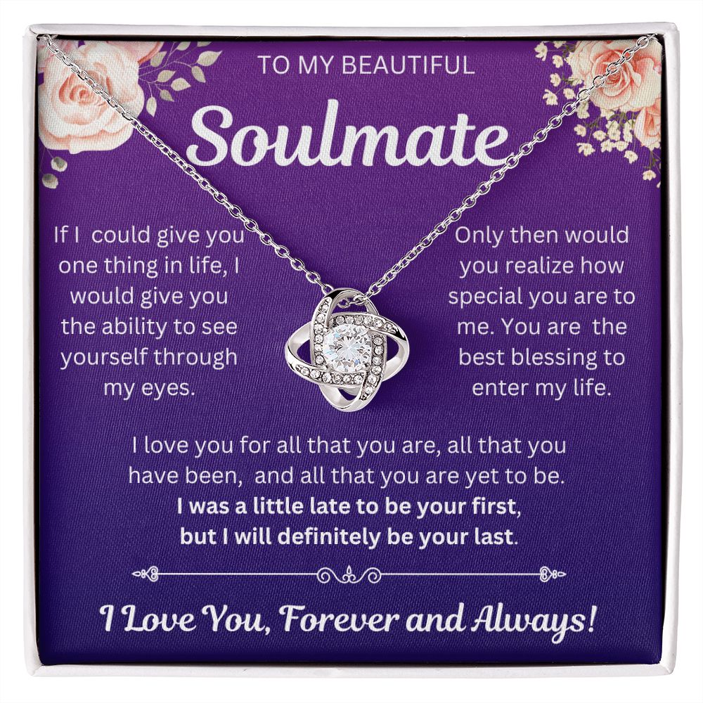 To My Beautiful Soulmate | Love Knot Necklace | Necklace For Soulmate