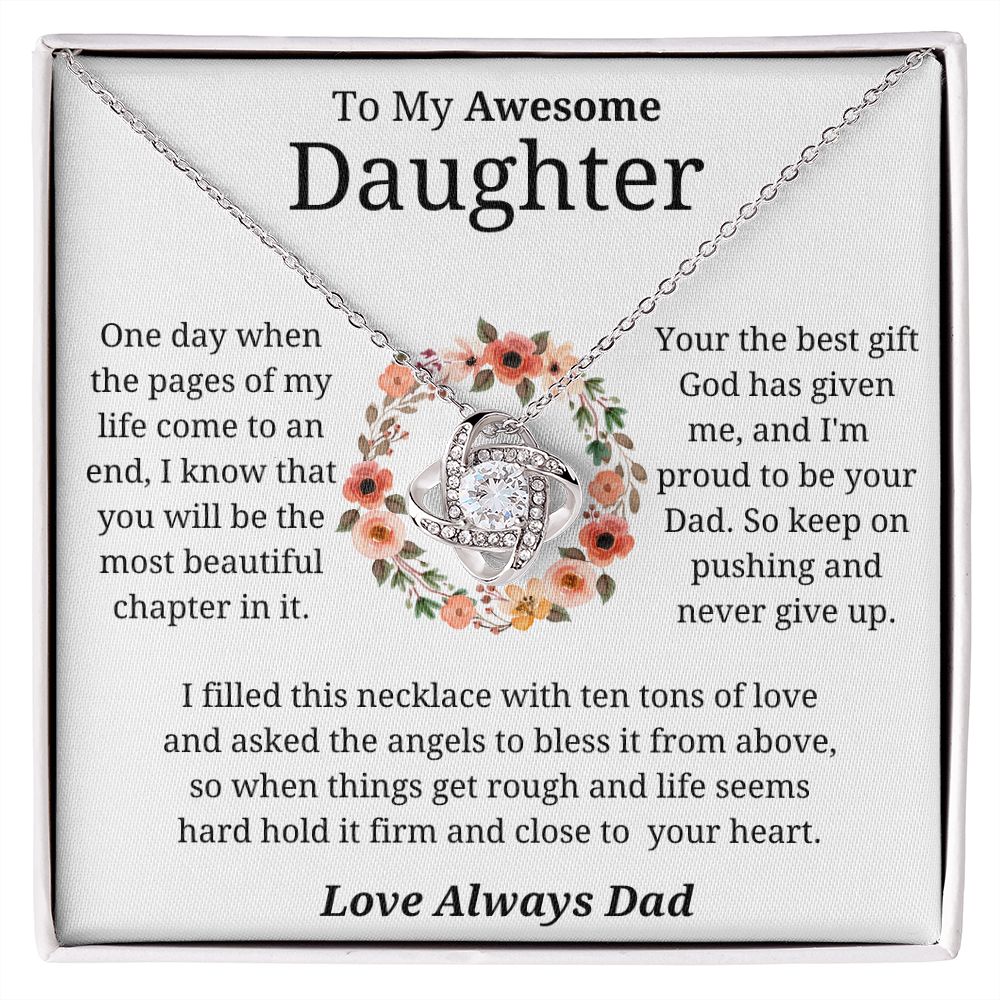 To My Awesome Daughter | Love Knot Necklace | Necklace For Daughter
