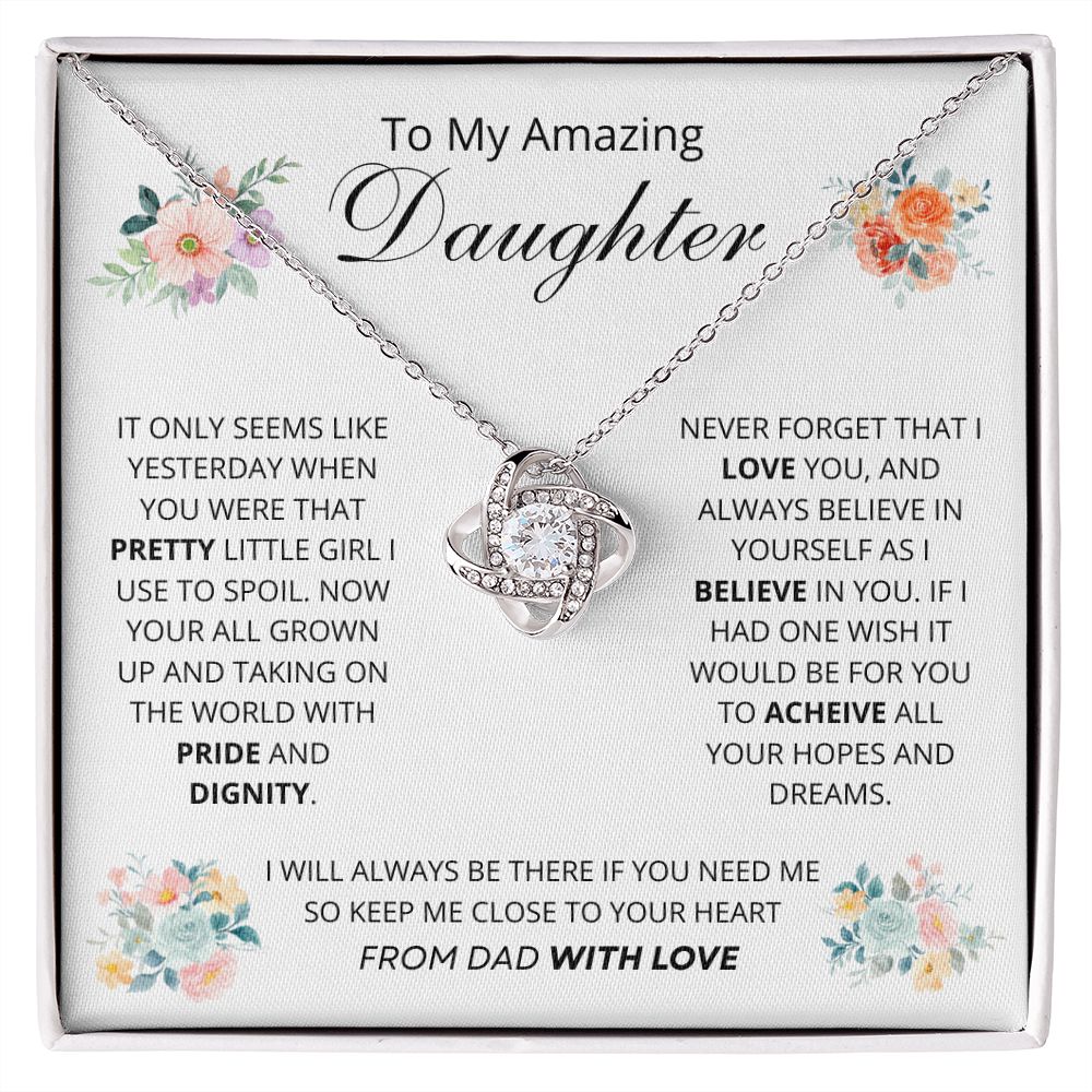 To My Amazing Daughter | Love Knot Necklace | Necklace For Daughter