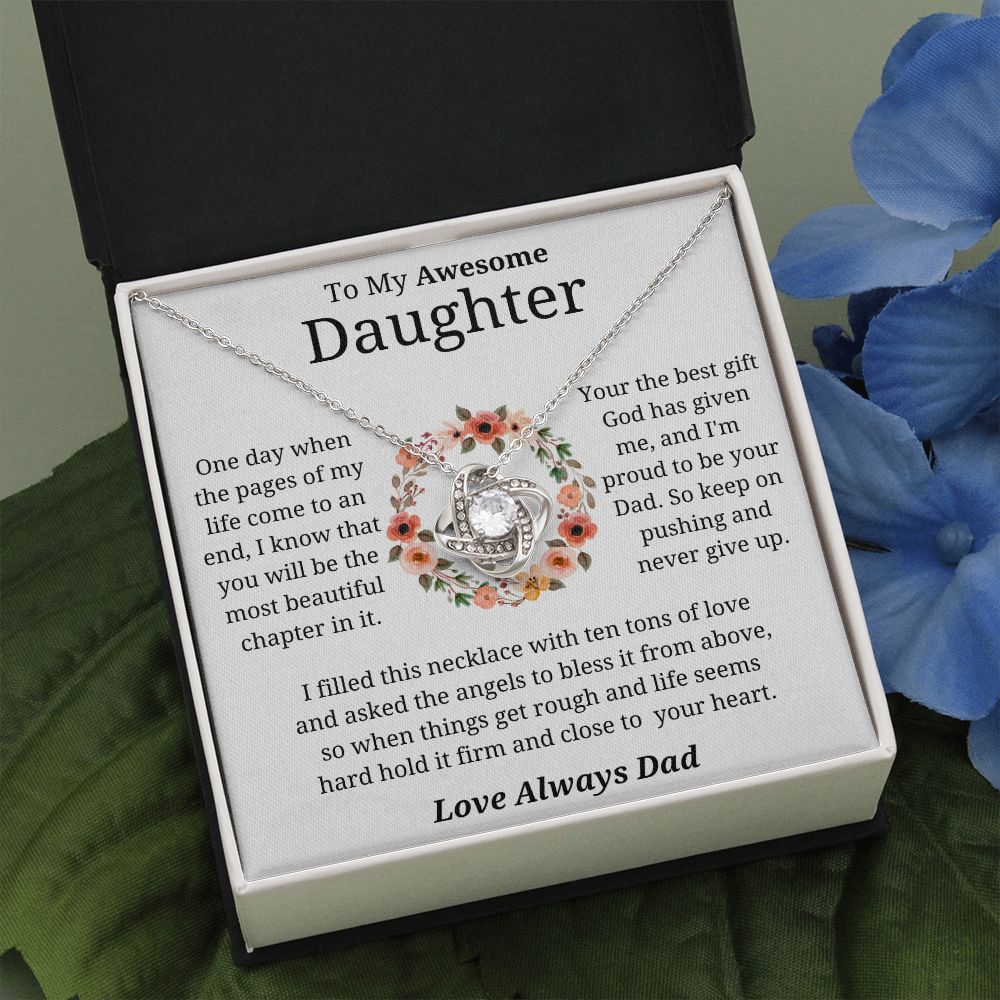 To My Awesome Daughter | Love Knot Necklace | Necklace For Daughter