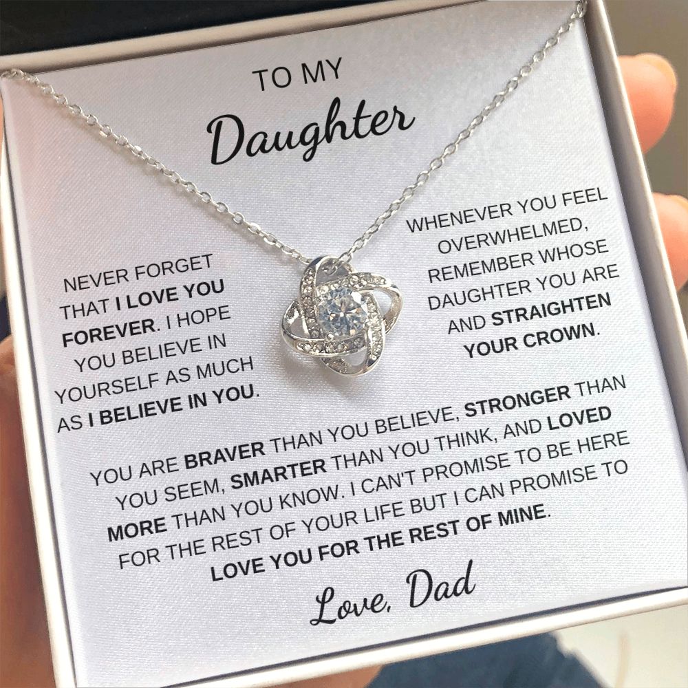 To My Daughter | Love Knot Necklace | Necklace For Daughter