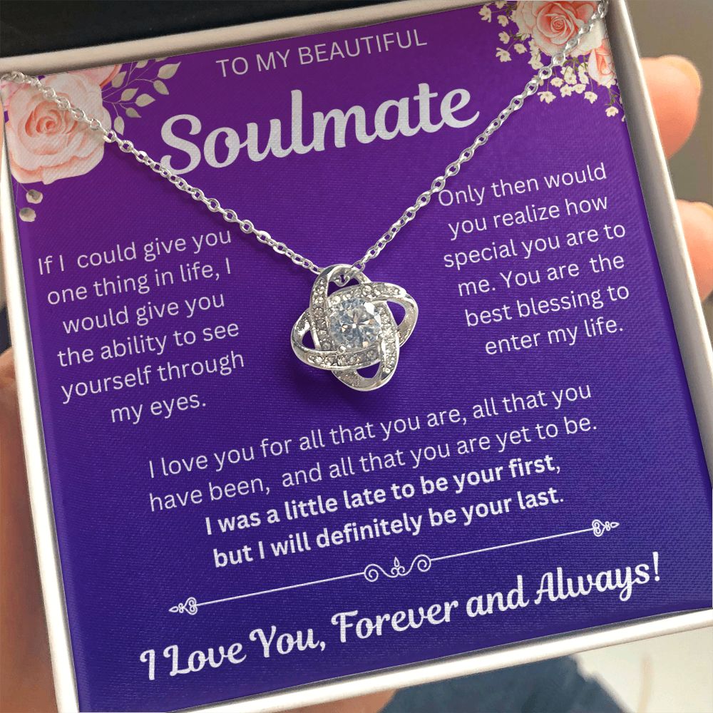 To My Beautiful Soulmate | Love Knot Necklace | Necklace For Soulmate