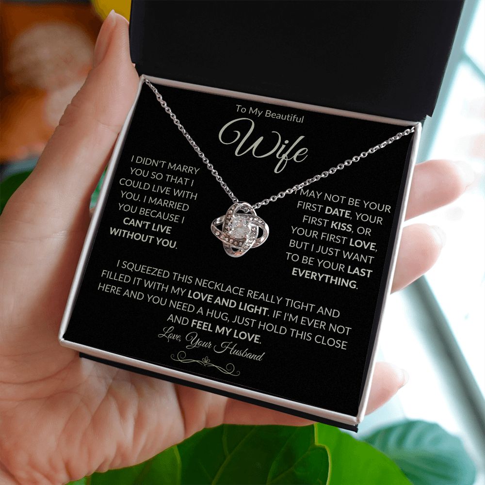 To My Beautiful Wife |  Love Knot Necklace | Necklace For Wife