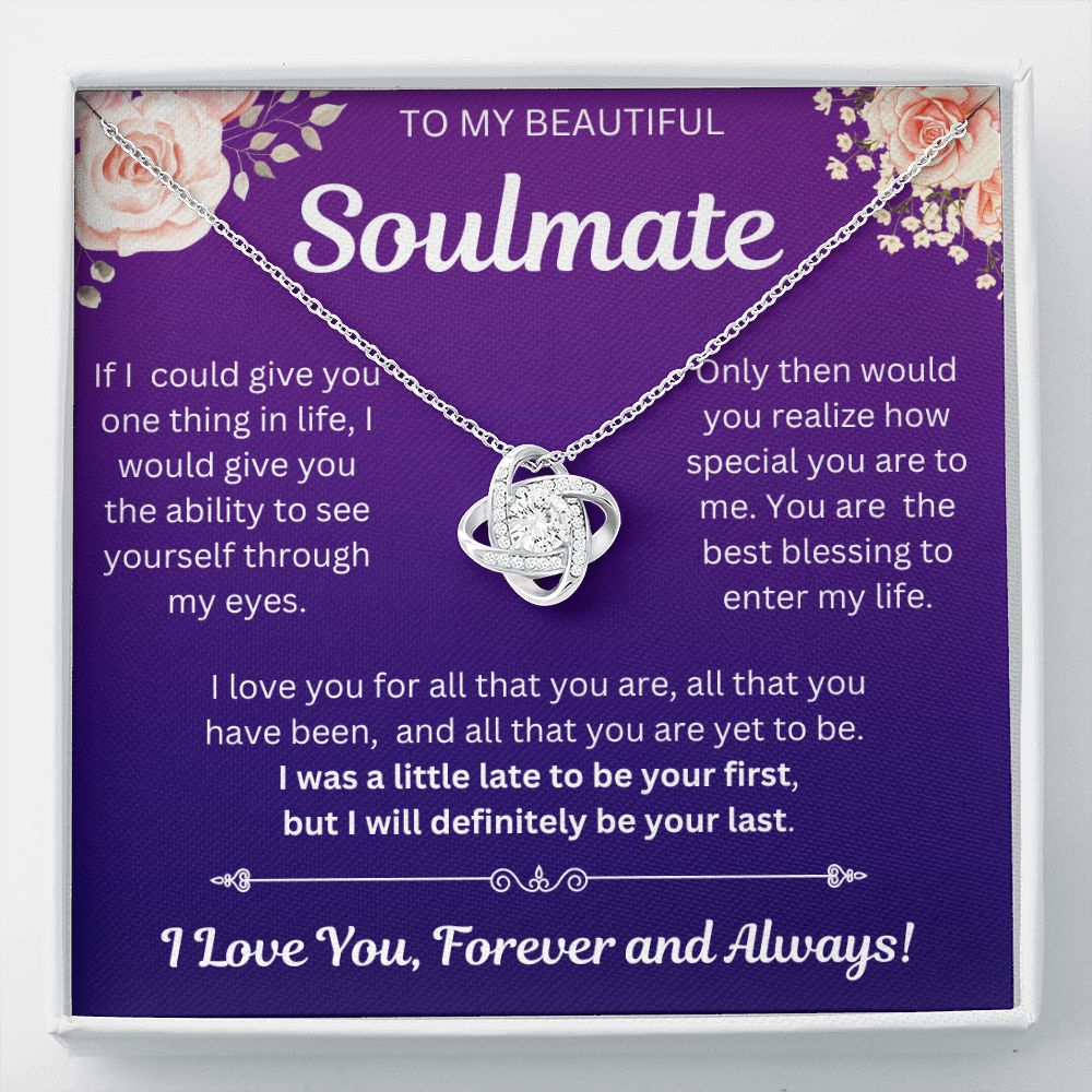 To My Beautiful Soulmate | Love Knot Necklace | Necklace For Soulmate