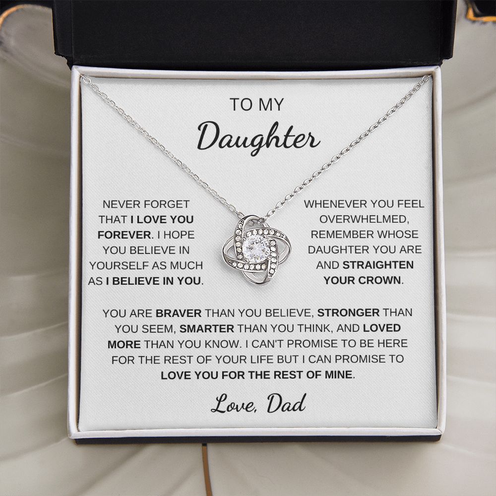 To My Daughter | Love Knot Necklace | Necklace For Daughter