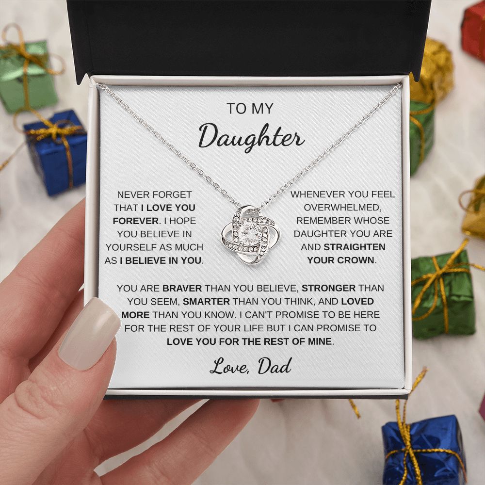 To My Daughter | Love Knot Necklace | Necklace For Daughter