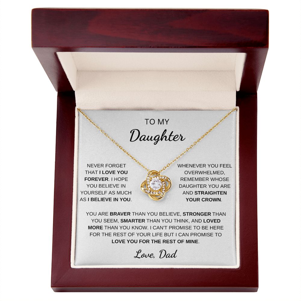 To My Daughter | Love Knot Necklace | Necklace For Daughter
