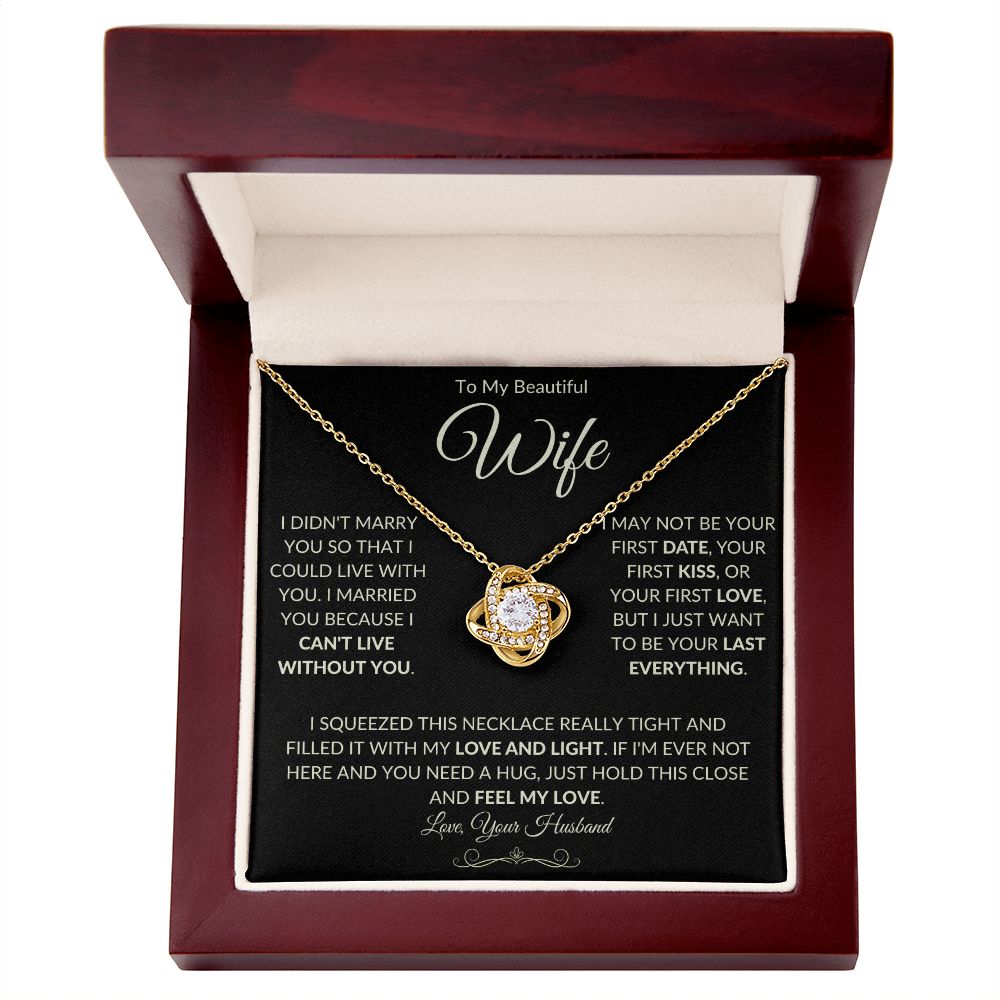 To My Beautiful Wife |  Love Knot Necklace | Necklace For Wife